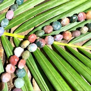 Multi colored genuine  Jasper Bead necklace 30”